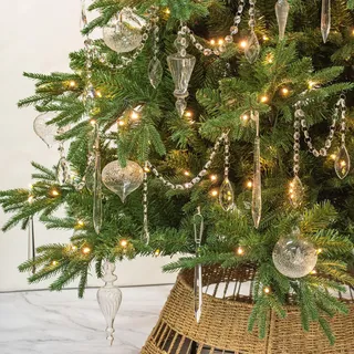 KI Store weihnachtskugeln Weiss transparent Clear Glas 8 Stücke Ornamente für Weihnachtsbaum Christbaumkugeln Gold Glas Weihnachtsdekoration Kugeln