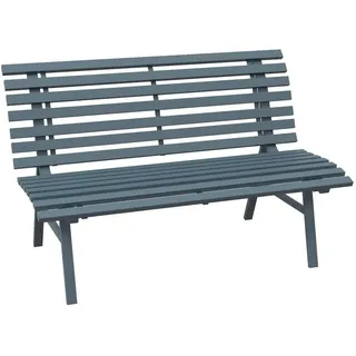 Outsunny Gartenbank Alu 2-Sitzer , Blau , Metall , 67x79x123 cm , Gartenmöbel, Gartenbänke