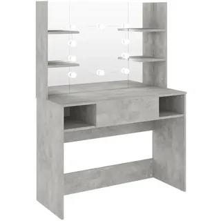 vidaXL Schminktisch mit LED-Beleuchtung 100x40x135 cm MDF Betongrau - Grau