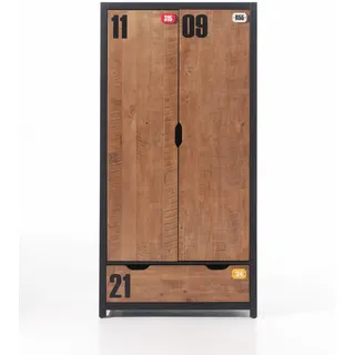 Vipack Kinderkleiderschrank Alex 100 x 55 cm Kiefer massiv braun beige