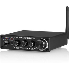 Douk Audio HiFi Bluetooth 5.0 Digitaler Verstärker Mini Empfänger Coax/Opt Amplifier USB-Musikplayer 200W mit IR-Fernbedienung (M1 Plus)
