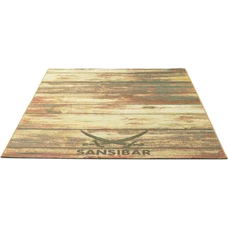 Sansibar »Rantum Beach SA-029« rechteckig 5 mm Höhe Flachgewebe, modernes Design, Motiv Holzdielen, In- & Outdoor geeignet,
