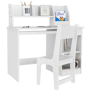 Kinderbüro - Kindertisch - Spieltisch - Schreibtisch - Weiß - Mit Schublade und Stauraum
