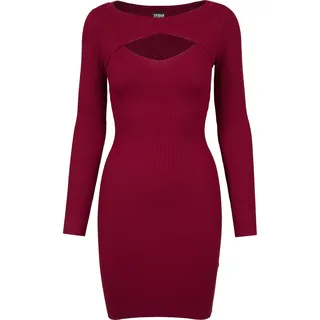 URBAN CLASSICS Cut Out Kleid Shirtkleid Bordeaux M