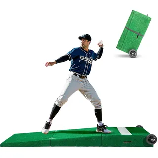Vevor Pitching Mound, tragbarer Baseball Pitcher Mound, 90 Zoll Pitching-Trainingsausrüstung (Oudoor/Indoor), Softball-Pitching-Hilfen mit Antifade-Rasen & Tragegriff
