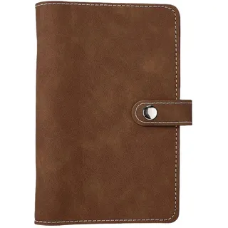 CALFOVERA A6 Notizbuch Ordner Aus PU Leder Nachfüllbar Weich Leder Reisetagebuch Schutzhülle 6 Ring Planerordner Mit Trennblatttasche Für Besprechungsunterlagen Papier Und Bargeld (Braun)