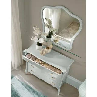 Spiegel Kommode Schrank Kommoden Schlafzimmer Set Holz Modern Stil Schminktisch - Weiß