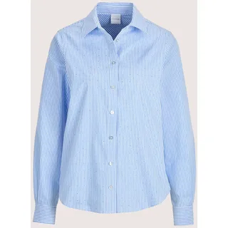 Langarmbluse MADELEINE "Hemdbluse Glamouröse Bluse mit Ziersteinen", Damen, Gr. 42, weiß (gletscherblau, weiß), Obermaterial: 100% Baumwolle CO., Modern, Blusen Langarmbluse