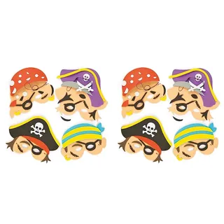 Baker Ross Bastelset für Schaumstoffmasken - Piraten - zum Basteln für Kinder ideal für Kindergeburtstag und Karneval - 4 Stück (Packung mit 2)