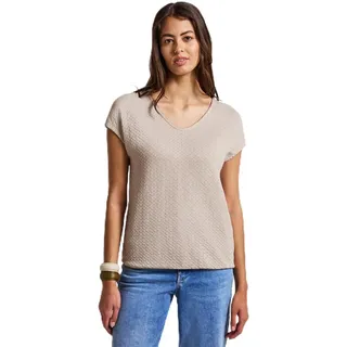 STREET ONE Damen 3227738 Spitzenshirt, Smooth Sand beige, 36