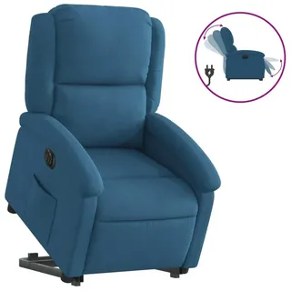 Relaxsessel mit Aufstehhilfe Elektrisch Blau Samt - Blau