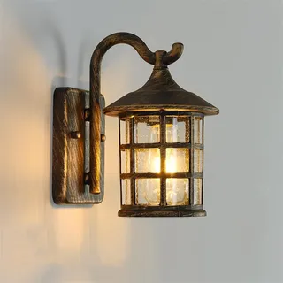 ZenithBeam Wandleuchte Aussen Wandlampe Vintage, Laterne Garten Lampen, Wasserdichte Lampe, Aus Aluminium Und Glas Aussenlampe, E27 Außenlampe, FüR TüR, Haus, Balkon, Garage, Flur, Terrasse