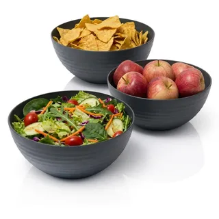 Hausfelder Salatschüssel Set 3, 3er Set, 3,3 l, Anthrazit