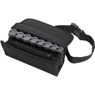 HMF Kellner Geldbörse mit verstellbarem Gürtel, Kellnertasche mit Euro-Geldwechsler und Reißverschlussfach 20,5 x 10 x 6,5 cm Schwarz