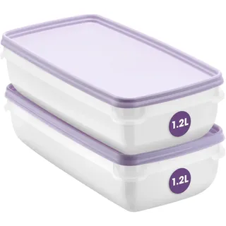SmartStore Frischhaltedosen mit Deckel und Kühlschrank Organizer 1.2L 2er Set | Geeignet für Kühlschrank und Gefrierschrank | BPA freie meal prep boxen