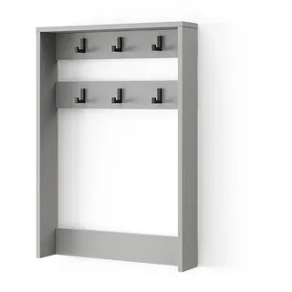 Vicco Garderobenaufsatz Eliza Grau 60 x 85 cm , Holzwerkstoff , Rechteckig , 60x85x12.1 cm , Garderobe, Garderobenpaneele
