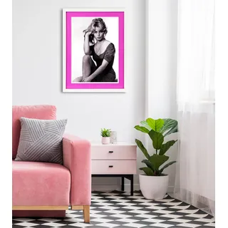 Queence Bild mit Rahmen »Brigitte Bardot« bild(er): von Frauen Film Filmfiguren Frau 1 Stk. tlg. Poster mit buntem Acrylglas, Passepartout,