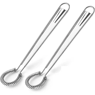2 Stück Handgehaltener Schneebesen aus Edelstahl, Mini Klein Spiralschneebesen, Edelstahl-Schneebesen, Handgehaltener Schneebesen, zum Mischen von Eiern, Sahne, Milch, Kaffee