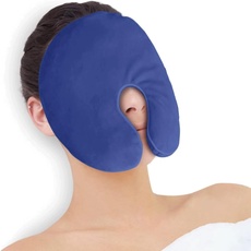 NEWGO Wärmende Schlafmaske Augenmasken für Entspannung, Stressabbau und besseren Schlaf, Heiß-Kalt-Therapie wiederverwendbare Wärmende Augenpads Sinus Relief Maske, Mit Waschbarem Bezug(Blau)