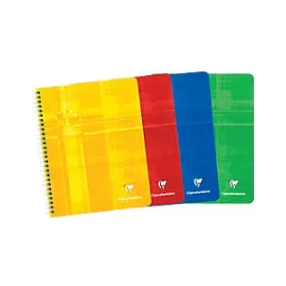 Clairefontaine Notizbuch A5+ Kariert Spiralbindung Pappe Färbig sortiert Nicht perforiert 60 Seiten