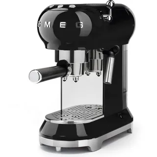 Smeg ECF02BLEU schwarz mit Milchaufschäumer und abnehmbarem Wassertank