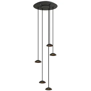 s.luce Hängeleuchte Santa Air 5-flammig Weiß , Schwarz , Metall , Rund , LED integrated , 11x3.2x11 cm , Lampen & Leuchten, Innenbeleuchtung, Hängeleuchten, Pendelleuchten