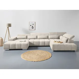 Cotta Wohnlandschaft Orion, mit verstellbarer Kopfstütze, beige