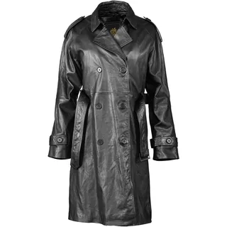 Wintermantel APPLE OF EDEN "Apple of Eden Ledermantel AOE-145", Damen, Gr. 44, schwarz, Obermaterial: 100% Lammleder LEL. Futter: 100% Polyester PES., V-Ausschnitt, Mäntel Wintermantel, mit Knopfleiste und Gürtel