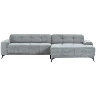 Carryhome Ecksofa , Hellgrau , Textil , Ottomane rechts, L-Form , 295x165 cm , seitenverkehrt erhältlich, Rücken echt, elektrischer Sitzvorzug , Wohnzimmer, Sofas & Couches, Wohnlandschaften, Ecksofas