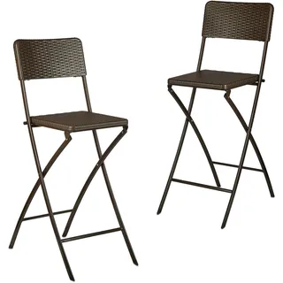 Relaxdays BASTIAN Barstuhl, 2er Set, braun