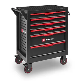 einhell accessories Original Einhell Werkstattwagen leer (6 Schubladen, Interlock-System, kugelgelagerte Führungsschienen, belastbar bis 135 kg, mobil mit Feststellrollen)