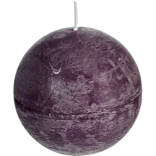 Spaas 6 Rustic Unscented Ball Candles Hours-aubergine 6 Rustikale Duftkerzen, Kugelkerzen, 100 mm, ± 40 Stunden, Paraffinwachs, D x H