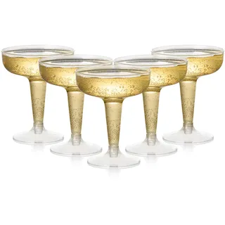 MATANA 24 Premium Coupégläser aus Kunststoff (120ml) – Mehrweg Cocktailgläser, Sektschalen, Sektgläser Plastik, Weingläser, Margarita Gläser für Hochzeiten, Geburtstage, Partys