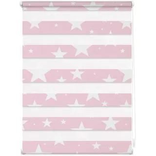 Doppelrollo LICHTBLICK ORIGINAL "Duo Rollo Motiv Sterne" Gr. 3, rosa, B:70cm H:150cm, Polyester, Rollos, Doppelrollo, bedruckt