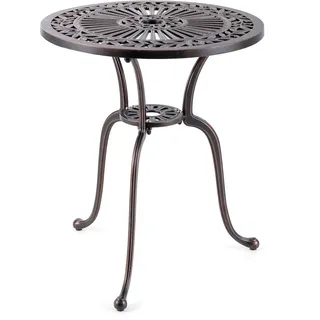 Costway Bistrotisch Gartentisch Ø 61 x 71 cm Bronze