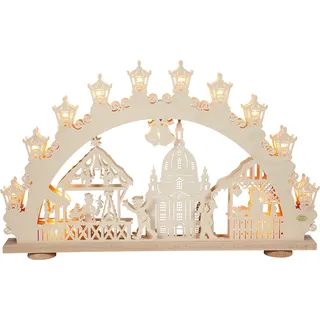 SAICO Original LED Schwibbogen »3D-Lichterbogen, Dresdner Striezelmarkt« Premium LED-Beleuchtung, warmweiß, BxHxT: 66x39x6 cm