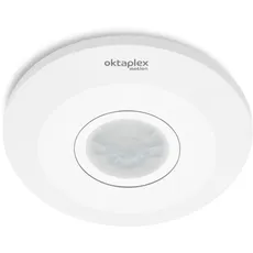 Oktaplex Ina Bewegungsmelder Innen 360 Grad 8m Reichweite LED geeignet weiß Aufputz 230V mit Dämmerungssensor