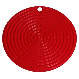 Le Creuset Runder Topflappen aus Silikon, ⌀ 20 cm, Kirschrot, 93000230060200