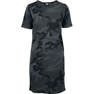 Urban Classics Damen Kleid Dress TB2221, Knielang, Gr. 36 (S), Mehrfarbig (Dark Camo 00784)