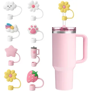 Mehr Persönlichkeit für Ihren Becher – Strohhalm-Abdeckung 10 mm aus Weichem PVC, Dekorative Strohhalm-Aufsätze mit Niedlichen Motiven, Wiederverwendbares Trinkhalm-Zubehör