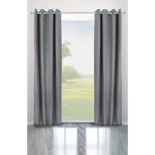 Verdunkelungsvorhang BRUNO BANANI "Bela" Gr. 1, grau, B:130cm H:145cm, Polyester, Gardinen, Verdunkelungsvorhang, blickdicht, meliert, verschiedene Größen, Topseller