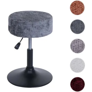 Hocker HWC-C22, Sitzhocker Schminkhocker, höhenverstellbar drehbar Ø 37cm Stoff Chenille (465g/m2) F