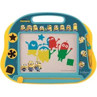 Lexibook Magische magnetische Minions Zeichentafel, Magnettafel für Kinder, künstlerisches kreatives Spielzeug für Mädchen und Jungen, Stift und Magnete, Gelb/Blau, CRDES550LXB
