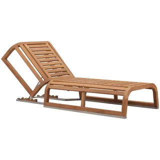Teako Design Gartenliege Teak Alpes Massivholz Wetterfest – Ergonomische und langlebige Outdoor-Sonnenliege 200x90 cm