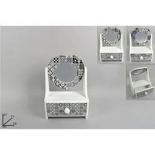 Spiegel Mit Schublade Schminktisch Holz Weiß Mit Majolika Dfh