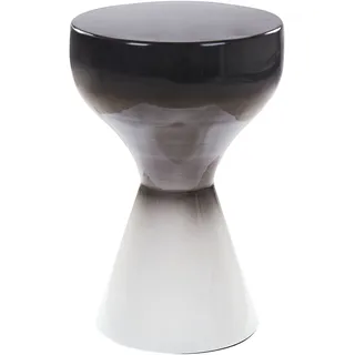 Beliani Beistelltisch Metall schwarz-weiß rund 30 cm Tibito - Schwarz, Weiß , Rund , 30x45x30 cm , Wohnzimmer, Wohnzimmertische, Beistelltische