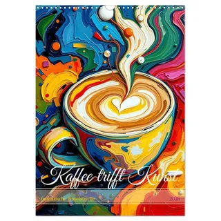 Kaffee trifft Kunst - Aromatische Pinselstriche (Wandkalender 2026 DIN A3 hoch), CALVENDO Monatskalender: Die Magie des Kaffees in farbenfrohen Motiven (CALVENDO Lifestyle)