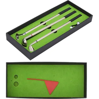 Mini Büro Spiele Box - Keenso Tasche Stift Set - Grünes Golfgebiet mit Club Stiften - Golfball Flagge Geschenk - Desktop Dekor