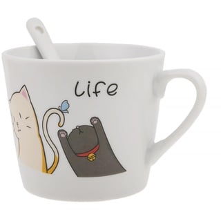 lachineuse Tasse Katze Happy – Die 2 Katzen – Kollektion Life – Fassungsvermögen: