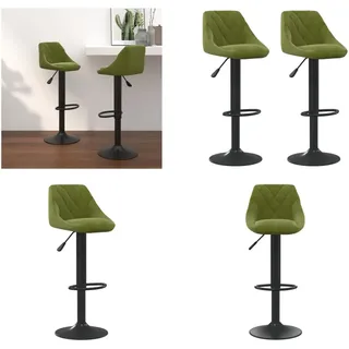 vidaXL Barhocker 2 Stk. Hellgrün Samt - Barhocker - Tresenhocker - Thekenhocker - Barstuhl - Grün